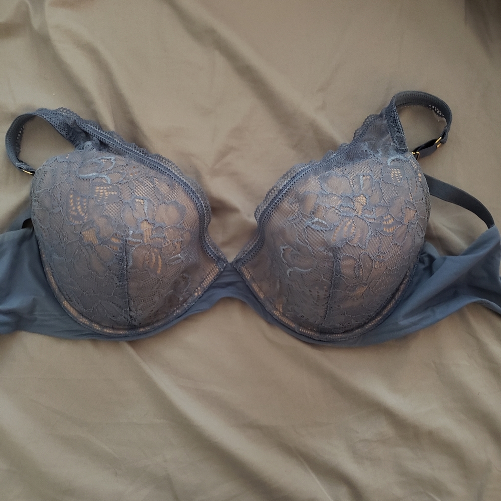 Third Love blue Graphic Lace Plunge Bra in 34F